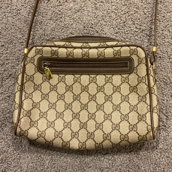 Gucci Handbags - Gucci Vintage 90s Monogram Brown Leather Crossbody Purse Shoulder Bag Y2K Gift!